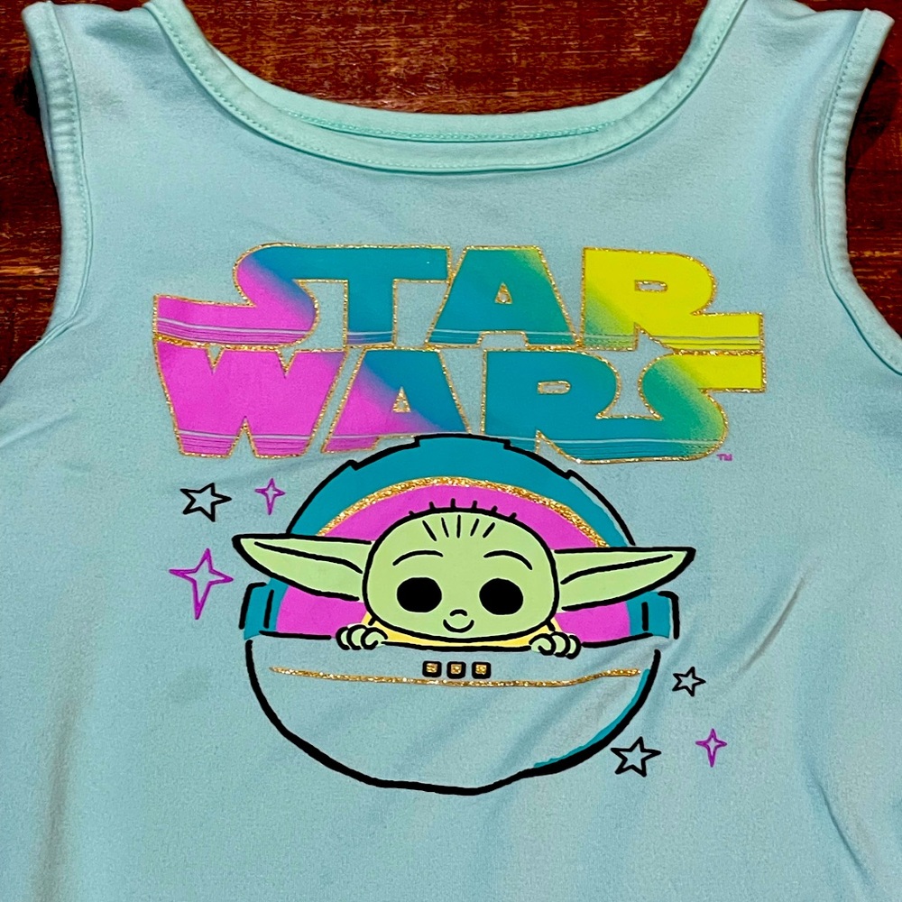 Girls size S/6 Star Wars tank tennis dress Grogu Baby Yoda Mandalorian